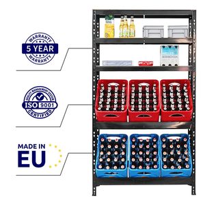 <strong>Drinks</strong> <strong>Crate</strong> Shelf, 6 <strong>Crates</strong> with 4 Shelves, , Black, H X W X D 180 X 100 X 30 Cm, Freestanding <strong>Crate</strong> Stand, <strong>Drink</strong> Shelf, - Product Image 5