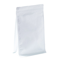 Sachets à fond plat en aluminium avec soufflet pour café moulu, fermeture à lien métallique A5 et valve