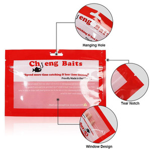 Tùy chỉnh in có thể tái chế khóa kéo Zip khóa vật liệu composite trong suốt 3 bên con dấu mềm câu cá thu hút móc bao bì - Product Image 3