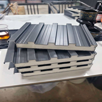 Panel Sándwich de PU Ecológico, Resistente al Fuego, Moderno, Aislante, para Techos de Almacenes, Patios, Balcones, Villas y Exteriores