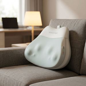 Coussin de massage vert clair, soutien lombaire, masseur électrique du dos, fonction musicale, pétrissage, chauffage, masseur rechargeable - Product Image 5