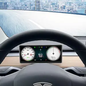 แผงหน้าปัดจอ Lcd สำหรับรถยนต์,แผงหน้าปัดสไตล์หน้าจอทัชสกรีนคอนโซลดิจิตอลหน้าจอ Lcd Model Y Tesla Model 3 Dashboard