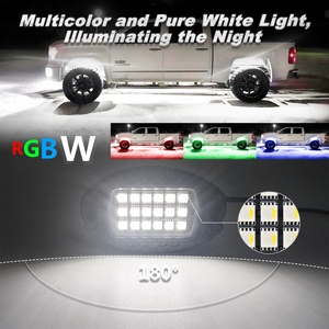 Ventas calientes 4Pods RGBW LED Rock Lights Kit con APP/RF Remote, Multicolor Underglow Lights Carcasa de aluminio impermeable 12V - Product Image 2