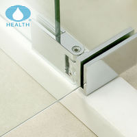 Cabine de douche sans cadre à 3 côtés en verre nano 8 mm avec porte pivotante et bande d'étanchéité