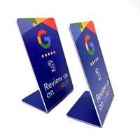Affichage de Table en acrylique NFC QR Code Scanning Social Media Google Review Menu RFID NFC Stand Blank Tabletop Menu Display Stand