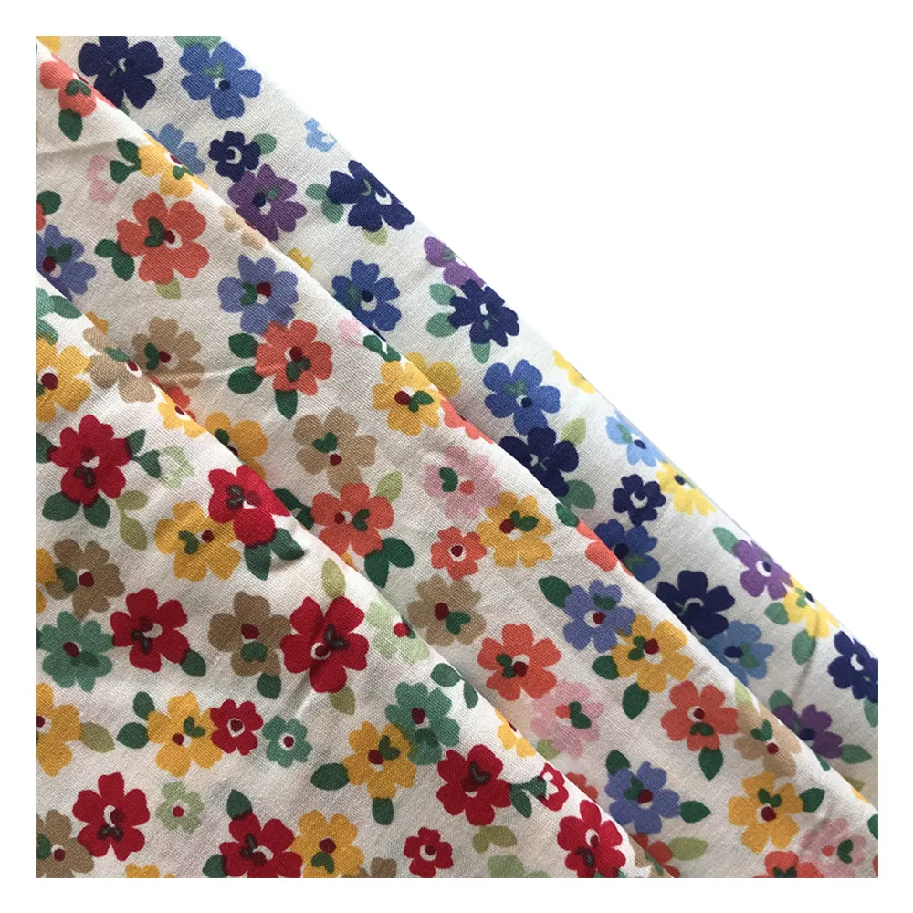 Latest Design 100% Cotton Print Small Flower Pattern Poplin Printed Fabric For Garment Clothing