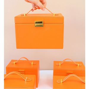 Boîte-cadeau élégante en cuir de deux tailles boîte de rangement de boîte à fleurs en forme de rectangle pour mariage Saint Valentin - Product Image 1