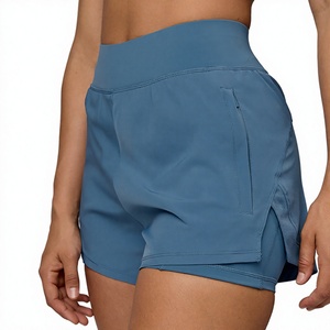 Pantalones Cortos Deportivos Personalizados para Mujer, Transpirables, con Cintura Elástica, Abertura Lateral, 2 en 1, para Entrenamiento, Running y Gimnasio - Product Image 2