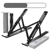 Support portable pliable pour ordinateur portable, en alliage d'aluminium, multi-angles, avec refroidissement, idéal pour les voyages et le travail – Vente en gros usine