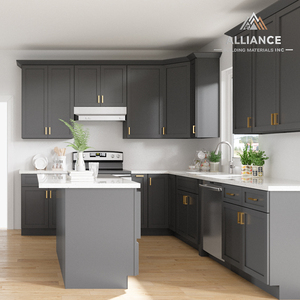 Gabinetes de Cocina Shaker Populares con Isla |   Gabinetes de Cocina Modernos al por Mayor para Contratistas, desde Almacén en EE. UU. y Fábrica en Vietnam - Product Image 1