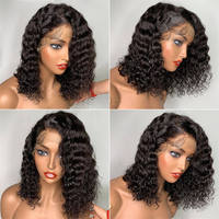 Perruques avec lacet frontal Hd frisées Cheveux humains Perruque brésilienne à lacet frontal en cheveux humains bruts bon marché Vendeur de cheveux humains pour femmes noires
