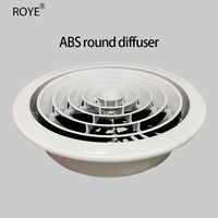 Diffuseur d'air rond en plastique à persiennes pour sortie de climatiseur central, installation murale facile pour sites sportifs et supermarchés