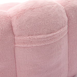 Pouf de sol confortable en tissu polaire Sherpa chaud, enveloppé de carton compressé, pour une optimisation de l'espace - Product Image 6