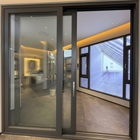 Porte coulissante moderne en aluminium, isolation acoustique, double vitrage, pour maison familiale, balcon, installation dans la cour