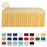 Tapis de table de mariage anti-rides pour banquet Nappe décorative en polyester anti-poussière Nappe de conférence à bord rectangulaire à volants