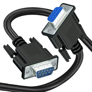 Kabel Rs232 Kustom 9 Pin Lurus Melalui Pencetakan Komputer Konektor Null Kabel Modem Pria Ke Wanita Kabel Rs232 Db9