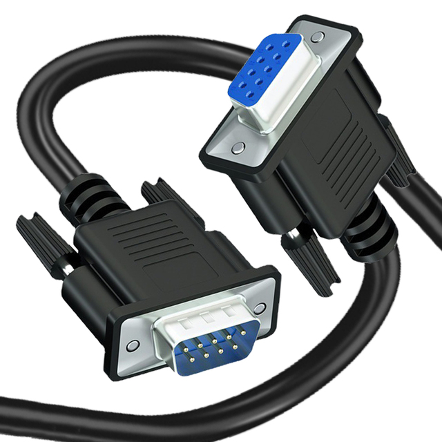 Rs232 Cable Serial Custom 9 Pin Straight Through Computer Printing Connector Null Modem Cable Male to Female Rs232 Db9 Cable