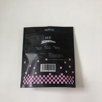 Pochette refermable en PP noir mat, résistante à l'humidité, avec fenêtre transparente avant et arrière, fermeture éclair givrée, pour emballage de sous-vêtements féminins