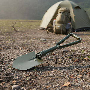 Outils de survie en acier au carbone robuste pour le camping, pelle de jardin pliable multifonction avec pointe - Product Image 6