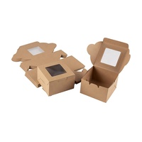 50 paquets de petites pochettes en carton de 4 pouces avec fenêtre pour biscuits, revêtement UV, lamination mate, gaufrage, matériaux recyclés, recyclables pour