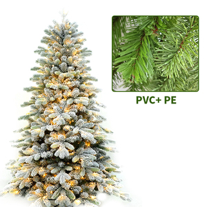 Prelit Warm White LED Lights Artificial Flocked Slim Christmas <strong>Tree</strong> Pre Lit Christmas <strong>Tree</strong> - Product Image 2