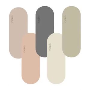 Tapete de Yoga Antideslizante, Color Sólido, con Logotipo Impreso, Vegano, de Poliuretano Mate, Ovalado, Curvo, Beige Crema, 6mm - Product Image 1