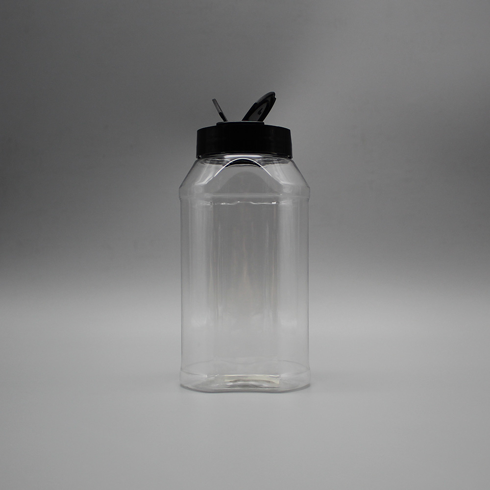 bouteille transparente + bouchon noir