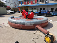 Prix usine jeux de sport videur parc d'attractions 5 mètres matelas pneumatique mécanique taureau avec machine rotative taureau gonflable