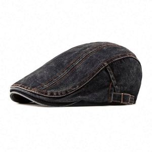 Casquette plate en coton unie pour homme avec logo personnalisé, style newsboy, chapeau de chasse décontracté, toutes saisons, vente en gros - Product Image 1