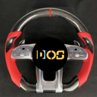 Volant en fibre de carbone forgé avec LED pour Mercedes-Benz W126 S500 A180 ML350 GLS 350D X166 GLK W118 S320 GTS