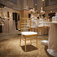 Tables et chaises Chivari pour événements, chaise de mariage, fête de mariage, acier doré, métal blanc, vente en gros, chaise Chiavari