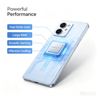 Téléphone mobile Realme GT7 T 5G 12 Go + 256 Go Écran 120 Hz Appareil photo 50 MP avec OIS Charge rapide 100 W