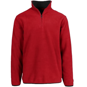 Sudadera de Forro Polar Roja para Hombre con Cierre de Cremallera, Cuello Alto, Corte Regular, Estilo Casual de Primavera, Estampado con Bordado 3D - Product Image 1