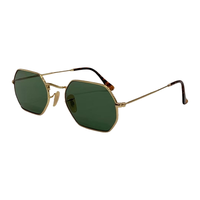 Lunettes de soleil polarisées universelles classiques rétro tendance en métal doré vert pour hommes et femmes, monture polygonale octogonale petite
