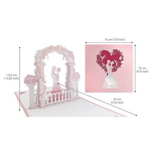 Tarjeta de Felicitación Romántica Rosa para Boda, Tarjeta de Invitación 3D para el Día de San Valentín, Tarjeta de Invitación Personalizada para la Recepción de la Boda, Bendiciones de Boda - Product Image 4