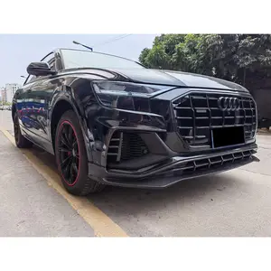 Runde Carbon Fibre For Audi Q8 Upgrade AT Style Body Kit Front Lip Fog Lamp Cover Tuyere Top Wing Rear Diffuser Exhaust Pipe