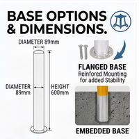 Borne de délimitation flexible en acier inoxydable de qualité ingénierie, réfléchissante, hauteur 100 cm, revêtement PVC pour la sécurité des piétons et des véhicules dans les zones de stationnement