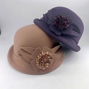 Soft Derby <b>Hat</b> Elegant Women Wool Felt Cloche Church Bowler Winter Fedora <b>Hat</b> - Product Image 6