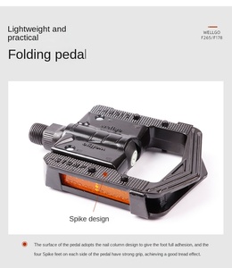 Pédales pliantes Wellgo F265 en aluminium/plastique pour vélo de route <span class=keywords><strong>VTT</strong></span>, pédales Cr-Mo 9/16 pouces avec roulements 2DU, pièces de vélo - Product Image 6