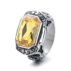 हिप हॉप पंक गोथिक डेन्टी वाइकिंग जेस्टोन क्रिस्टल विंटेज टाइटेनियम स्टेनलेस स्टील 316 एल फैशन गहने अंगूठी पुरुषों थोक नए - Product Image 6