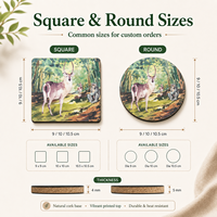 Sous-verres décoratifs classiques écologiques en MDF avec support en liège, motifs personnalisés, forme carrée, pour la maison, la cuisine, le café, accessoires de table