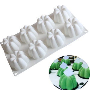 <b>Silicone</b> Mousse Mold Pumpkin Shape 8 Cavities For Cake <b>Baking</b> DIY Dessert Making - Product Image 4