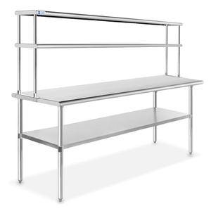 Edelstahl 201/304 Arbeitstisch mit Ablage Oben 4 Rollen Schwerlast (500kg/m) Gewerbliche Küchennutzung - Product Image 3
