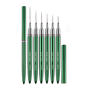 Pinceau liner à tube fin pour nail art, 6mm 9mm 12mm 15mm 18mm 25mm, manche métallique extra fin, stylo de dessin et de peinture pour ongles - Product Image 1