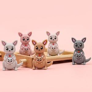 Cute <b>Silicone</b> Kangaroo <b>Beads</b> With Baby For Jewelry Making Mixed Colors Animal Charms DIY Accessories - Product Image 4