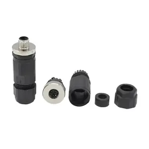 Gran oferta de enchufes de 5 pines L código macho y hembra montaje de campo 16A potencia M12 conector eléctrico de plástico Circular impermeable - Product Image 2