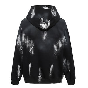 Felpa con cappuccio da uomo con stampa Vintage in cotone 100% peso massimo con Logo con disegno stinto e motivo stendue Streetwear tinta con colletto con cappuccio - Product Image 5