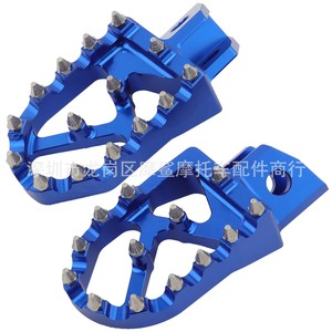 Pedales antideslizantes con tachuelas azules CNC para motocicleta todoterreno Yamaha YZ 80 500 490 - Product Image 2
