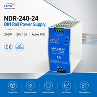 Alimentation sur rail DIN 240W 24V 10A à sortie unique, commutée AC 90-264V, PFC actif, compacte, pour automatisation industrielle LEYU NDR-240 2