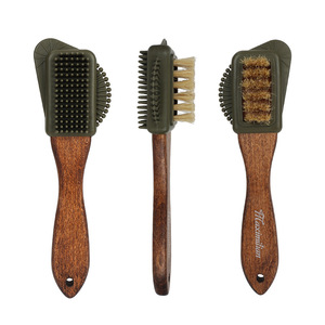 Yinste Beechwood <b>Suede</b> Shoe <b>Brush</b> Pig Hair Wooden Handle Dual Side Use For Leather Care - Product Image 5